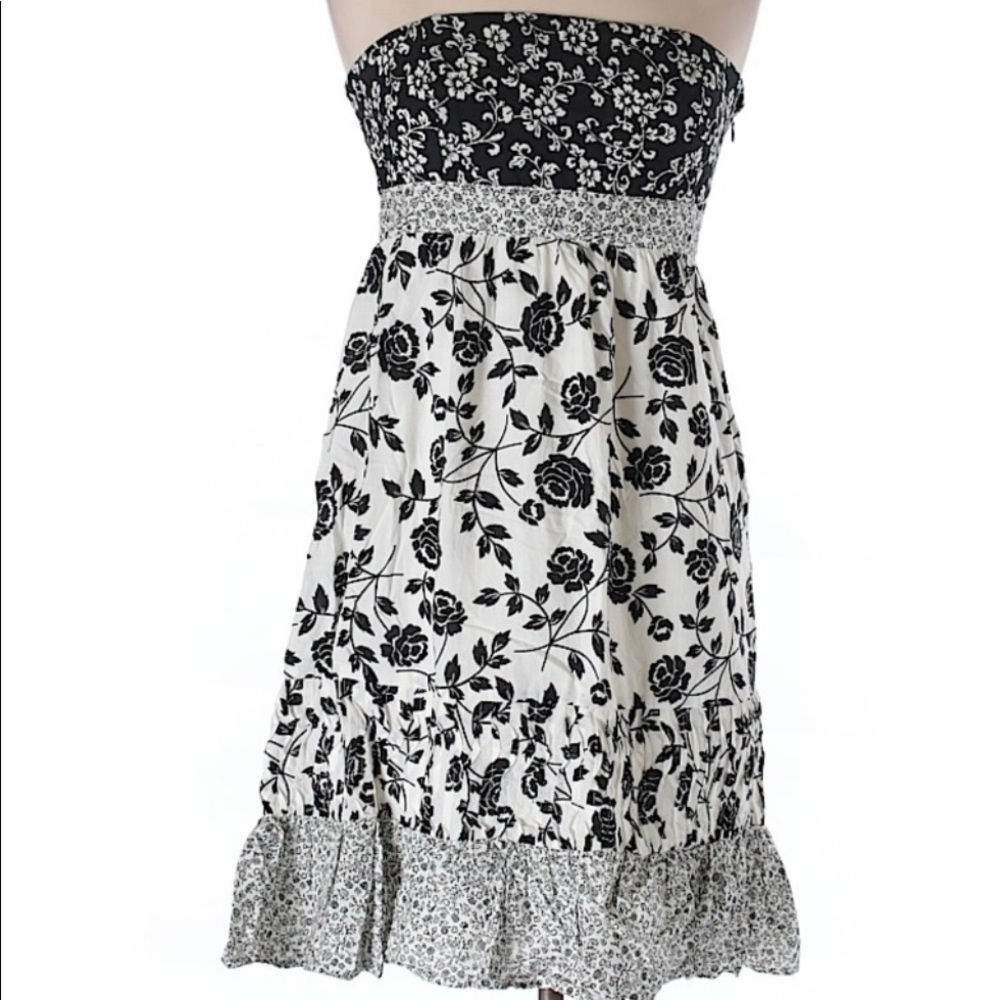 LOFT floral strapless dress, like new, worn once